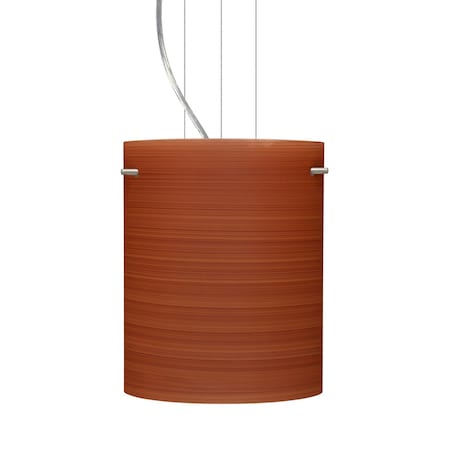 Besa Lighting Tamburo 8 Cable Pendant, Cherry, Satin Nickel Finish, 1x11W LED 1KG-4006CH-LED-SN